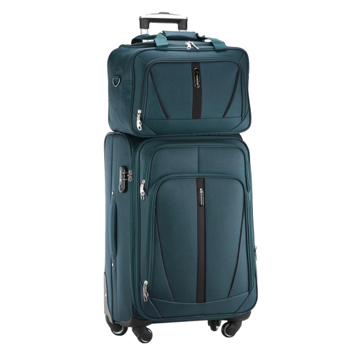Grüner Mittelgroẞer Weichschalenkoffer mit Reisetasche