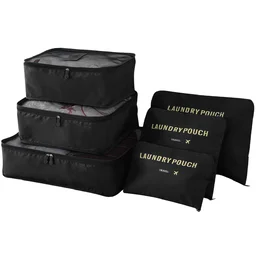 Schwarzes Reiseorganizer-Set